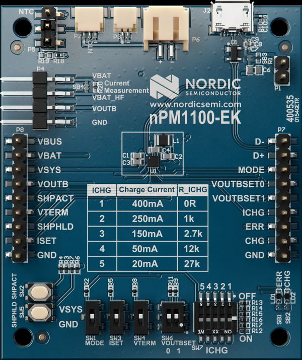 用于 nPM1100 电源管理 IC （PMIC） 的性能优化评估套件