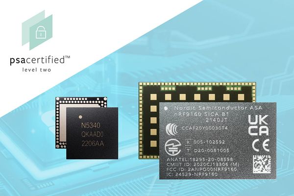 nRF9160 SiP 和 nRF5340 SoC 通过PSA 2 级认证，为物联网提供更强大安全保障