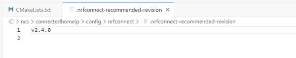 nrfconnect-recommended-revision