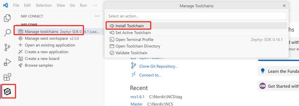 在右边的列表框中选择Install Toolchain