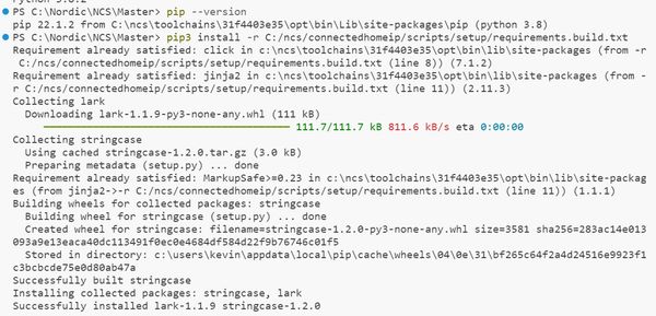 这样系统就会自动补全nRF Connect SDK Toolchain缺少的Python包